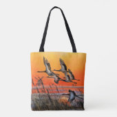 Flying Sunset Birds Canvas tas (Achterkant)
