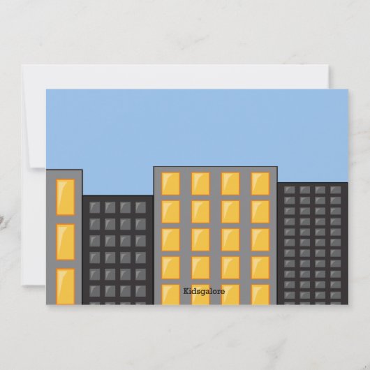 Flying Super Hero Boys Uitnodiging (Achterkant)