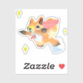 Flying super-squirrel and stars sticker (Vel)