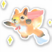 Flying super-squirrel and stars sticker (Voorkant)