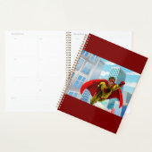Flying Superhero Comic Style Red and Yellow Hero  Planner (Display)