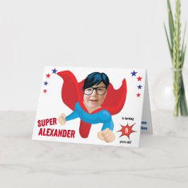 Flying Superhero Jongen Enorm Leuk Verjaardagscade Kaart