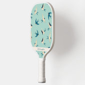 Flying Swallow Aqua Blue Aangepaste naam Pickleball Paddle (Links)
