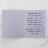 Flying Swallow Field van Violet Bloemen Kaart (Binnen)