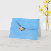 Flying Swallow Fine Art Notecard Kaart (Gele Bloem)