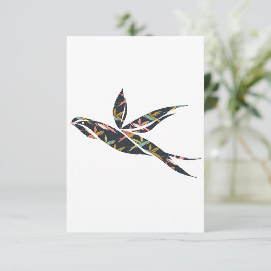 Flying swallow kaart (Staand voorkant)