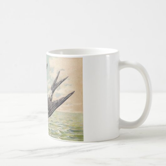 Flying swallow with flower twig koffiemok (Rechts)
