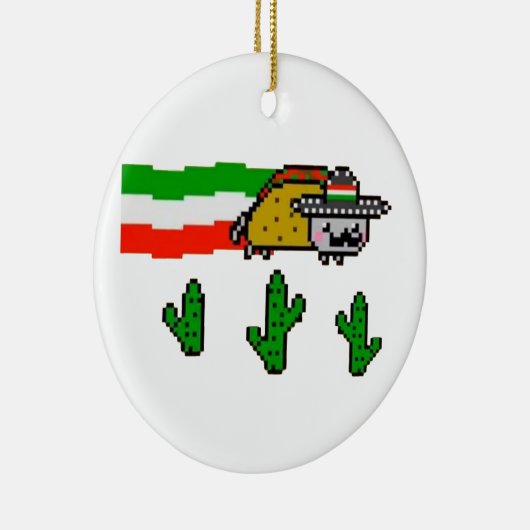 Flying Taco Cat Keramisch Ornament (Rechts)