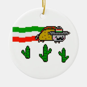 Flying Taco Cat Keramisch Ornament