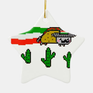 Flying Taco Cat Keramisch Ornament