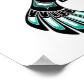Flying Teal Blue and Black Haida Spirit Bird Poster (Hoek)