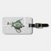 Flying Teapot 1 Green and Yellow Bagagelabel (Voorkant horizontaal)