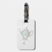 Flying Teapot 1 Green and Yellow Bagagelabel (Achterkant verticaal)