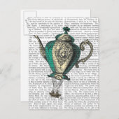 Flying Teapot 1 Green and Yellow Briefkaart (Voorkant / Achterkant)
