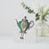 Flying Teapot 1 Green and Yellow Briefkaart (Staand voorkant)