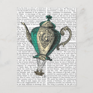 Flying Teapot 1 Green and Yellow Briefkaart