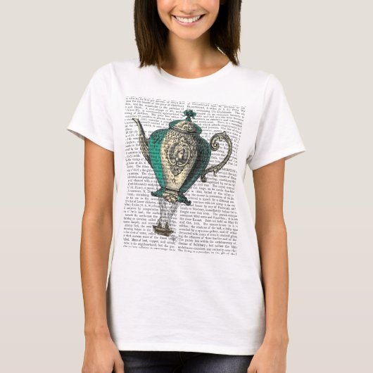 Flying Teapot 1 Green and Yellow T-shirt (Voorkant)