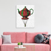 Flying Teapot 2 Red en Green 3 Canvas Afdruk (Insitu (Woonkamer))