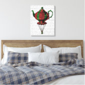 Flying Teapot 2 Red en Green 3 Canvas Afdruk (Insitu (Slaapkamer))
