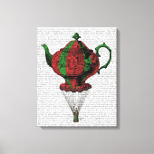 Flying Teapot 2 Red en Green 3 Canvas Afdruk (Voorkant)