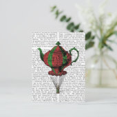 Flying Teapot 2 Red en Green Briefkaart (Staand voorkant)