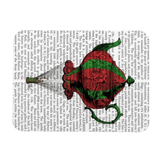 Flying Teapot 2 Red en Green Magneet (Horizontaal)