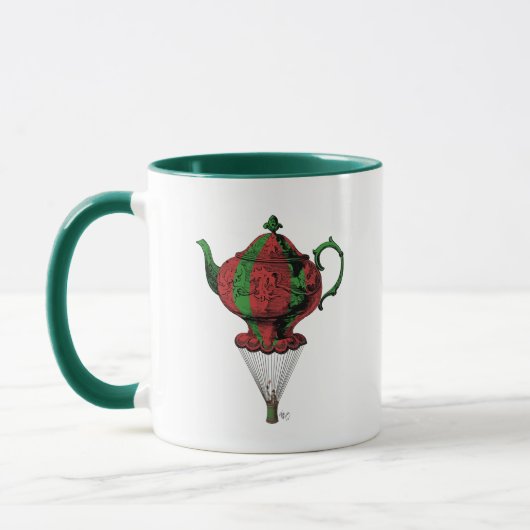Flying Teapot 2 Red en Green Mok (Links)