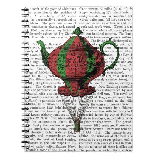 Flying Teapot 2 Red en Green Notitieboek (Voorkant)