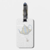 Flying Teapot 3 Blue and Yellow Bagagelabel (Achterkant verticaal)