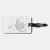 Flying Teapot 3 Blue and Yellow Bagagelabel (Achterkant horizontaal)