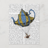Flying Teapot 3 Blue and Yellow Briefkaart (Voorkant)
