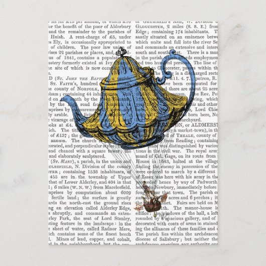 Flying Teapot 3 Blue and Yellow Briefkaart (Voorkant)