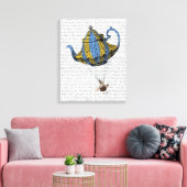 Flying Teapot 3 Blue and Yellow Canvas Afdruk (Insitu (Woonkamer))