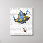 Flying Teapot 3 Blue and Yellow Canvas Afdruk (Voorkant)
