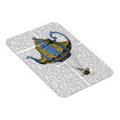 Flying Teapot 3 Blue and Yellow Magneet (Rechterzijde)