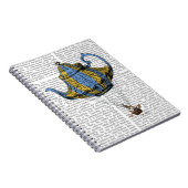 Flying Teapot 3 Blue and Yellow Notitieboek (Rechterzijde)