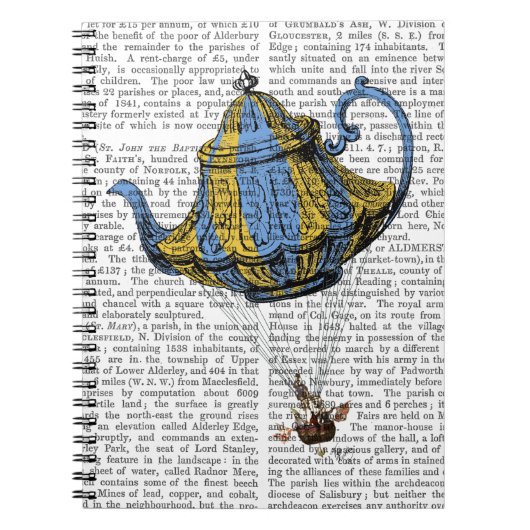 Flying Teapot 3 Blue and Yellow Notitieboek (Voorkant)
