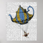 Flying Teapot 3 Blue and Yellow Poster (Voorkant)