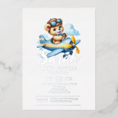 Flying Teddy Bear-Baby shower Folie Uitnodiging (Voorkant)