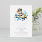 Flying Teddy Bear-Baby shower Folie Uitnodiging (Staand Voorkant)