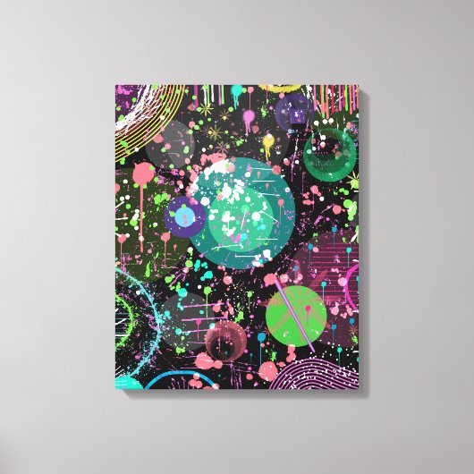 Flying Through Space: A Maximalist Abstract Canvas Afdruk (Voorkant)
