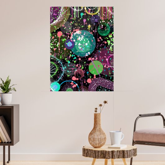 Flying Through Space: A Maximalist Abstract Poster (Woonkamer 3)