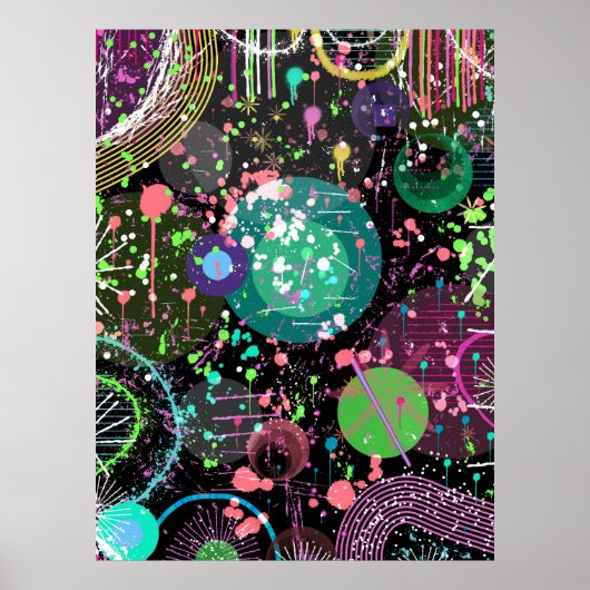 Flying Through Space: A Maximalist Abstract  Poster (Voorkant)
