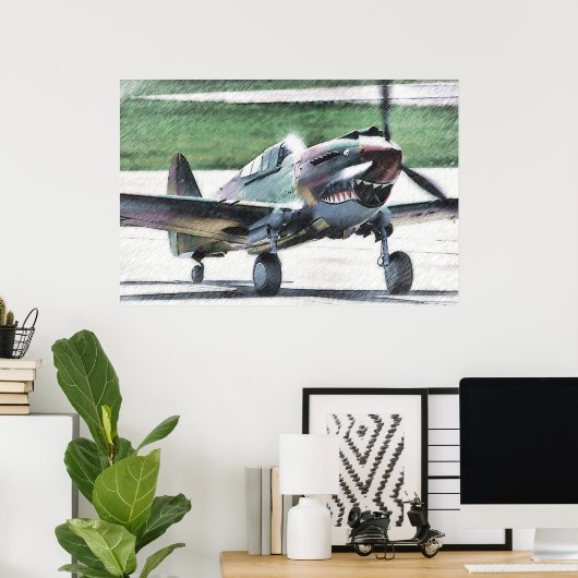 Flying Tiger - AVG Poster (Thuiskantoor)