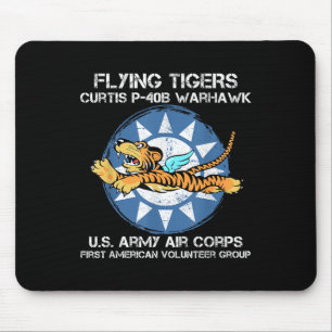 Flying Tigers Curtis P-40b Warhawk World War 2 Air Muismat