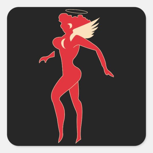 Flying Tigers - Hell's Angel Vierkante Sticker (Voorkant)