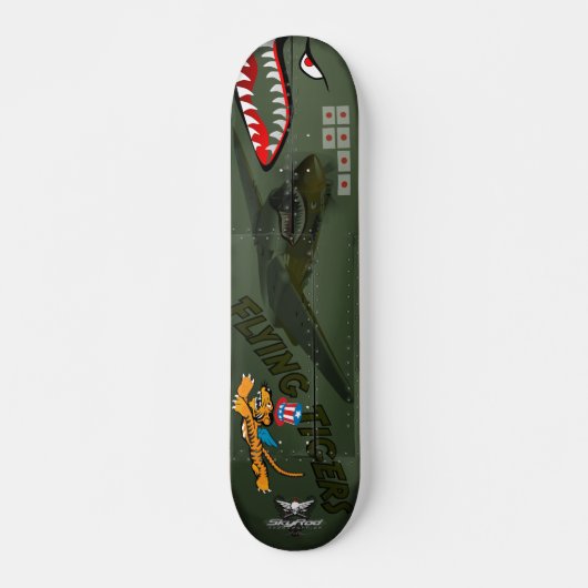 Flying Tigers P-40 Skateboard (Voorkant)