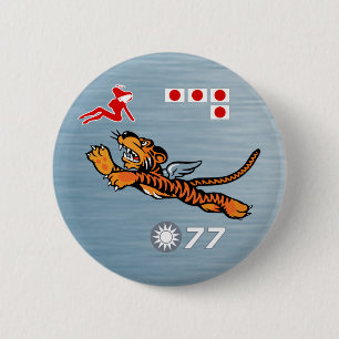 Flying Tigers WWII Nose Art Ronde Button 5,7 Cm
