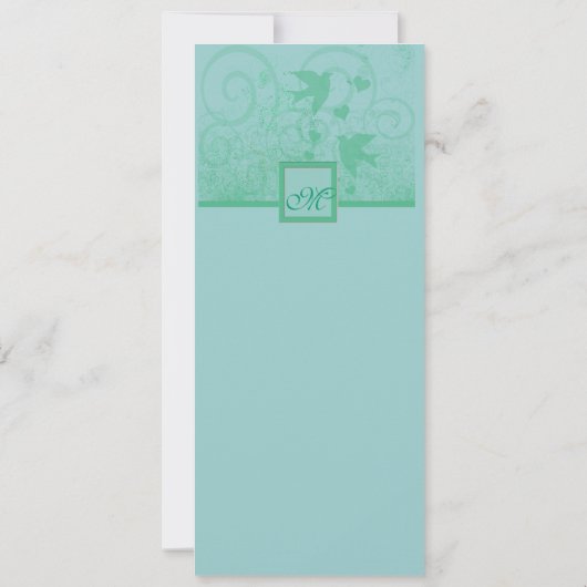 Flying Tortelduifjes bruiloft uitnodiging (Achterkant)