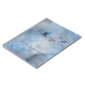 Flying Tundra Swans Artistic Blue Background Foto Notitieboek (Linkerzijde)